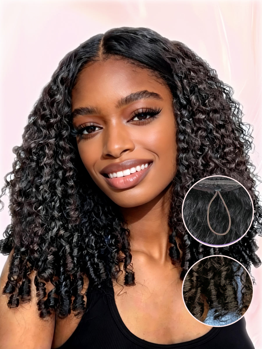LC LUCXRY HAIR 100% Real Human Hair 250% Full Volume Burmese Curly 13x6 Frontal Glueless HD Lace Wig – Pre-Bleached Knots, Pre-Cut Lace,Natural Hairline