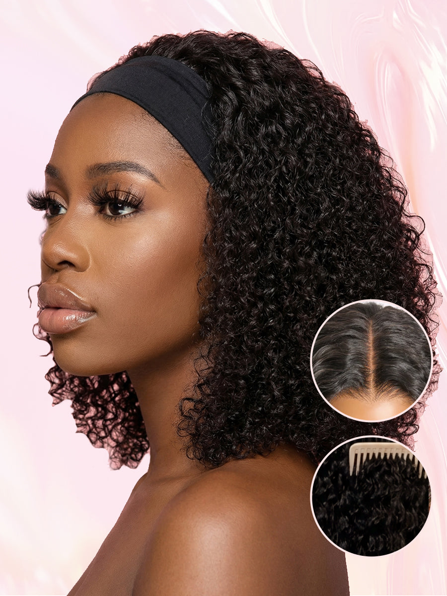 LC LUXURY HAIR 250% Full Volume Kinky Curly Wig – Natural Black | 13x6 HD Lace Frontal Glueless Wig | Pre-Bleached Knots, Pre-Cut Lace, Drawstring Cap