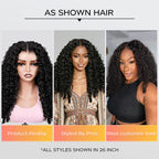 LC LUCXRY HAIR 100% Real Human Hair 250% Full Volume Burmese Curly 13x6 Frontal Glueless HD Lace Wig – Pre-Bleached Knots, Pre-Cut Lace,Natural Hairline