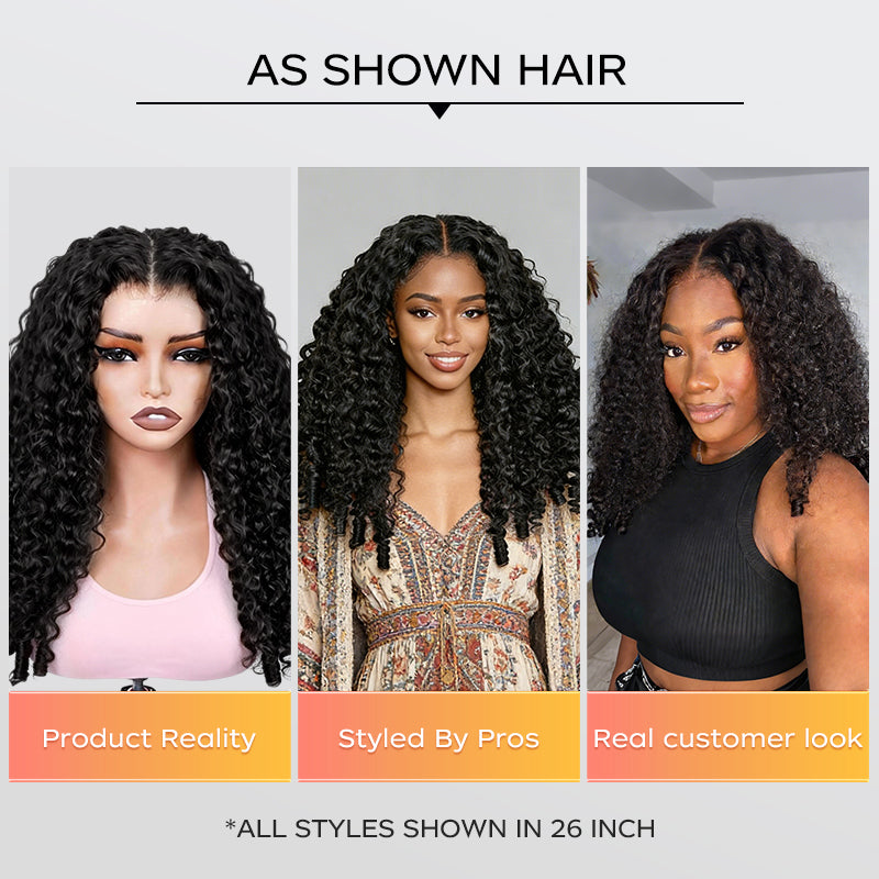 LC LUCXRY HAIR 100% Real Human Hair 250% Full Volume Burmese Curly 13x6 Frontal Glueless HD Lace Wig – Pre-Bleached Knots, Pre-Cut Lace,Natural Hairline