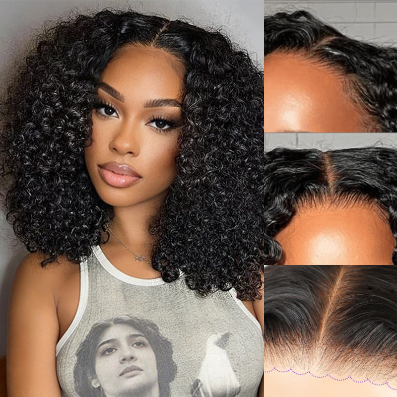 LC LUXURY HAIR 250% Full Volume Kinky Curly Wig – Natural Black | 13x6 HD Lace Frontal Glueless Wig | Pre-Bleached Knots, Pre-Cut Lace, Drawstring Cap