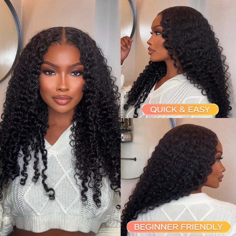 LC LUCXRY HAIR 100% Real Human Hair 250% Full Volume Burmese Curly 13x6 Frontal Glueless HD Lace Wig – Pre-Bleached Knots, Pre-Cut Lace,Natural Hairline
