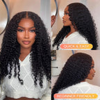 LC LUCXRY HAIR 100% Real Human Hair 250% Full Volume Burmese Curly 13x6 Frontal Glueless HD Lace Wig – Pre-Bleached Knots, Pre-Cut Lace,Natural Hairline