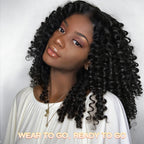 LC LUCXRY HAIR 100% Real Human Hair 250% Full Volume Burmese Curly 13x6 Frontal Glueless HD Lace Wig – Pre-Bleached Knots, Pre-Cut Lace,Natural Hairline