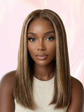LC LUCXRY HAIR 100% Real Human Hair Ash Blonde Highlight Glueless 5x5 HD Closure Lace Bob Wig Pre-Cut Lace Flexi-Fit Drawstring Cap