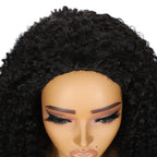 LC LUXURY HAIR 3-in-1 Kinky Curly Half Wig – 250% Full Volume Texture Human Hair | Natural Black | Seamless Blend, Glueless