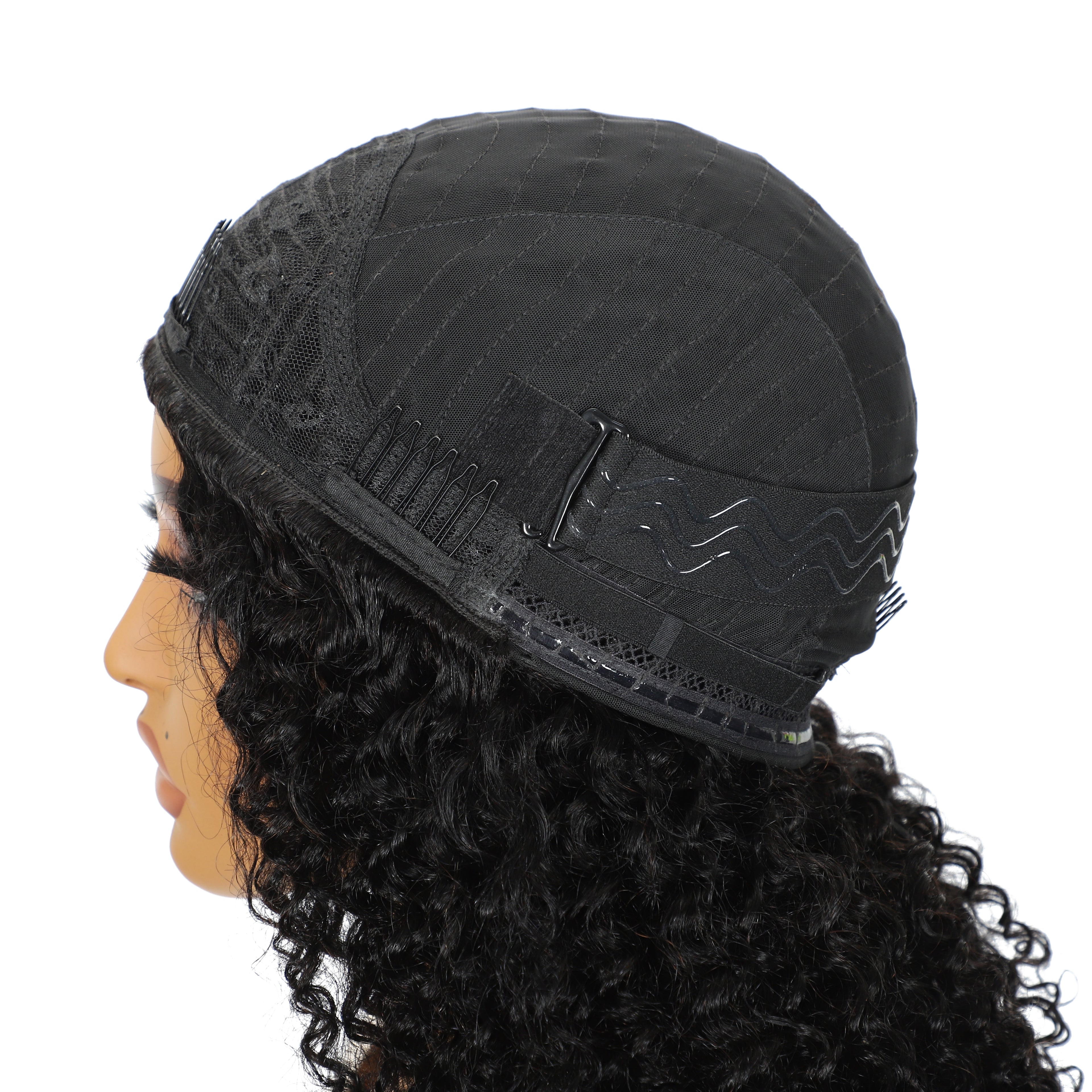 LC LUXURY HAIR 3-in-1 Kinky Curly Half Wig – 250% Full Volume Texture Human Hair | Natural Black | Seamless Blend, Glueless