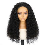 LC LUXURY HAIR 3-in-1 Half Wig – 250% Full Burmese Curly Human Hair | Natural Black | Seamless Blend, Glueless Quick Install