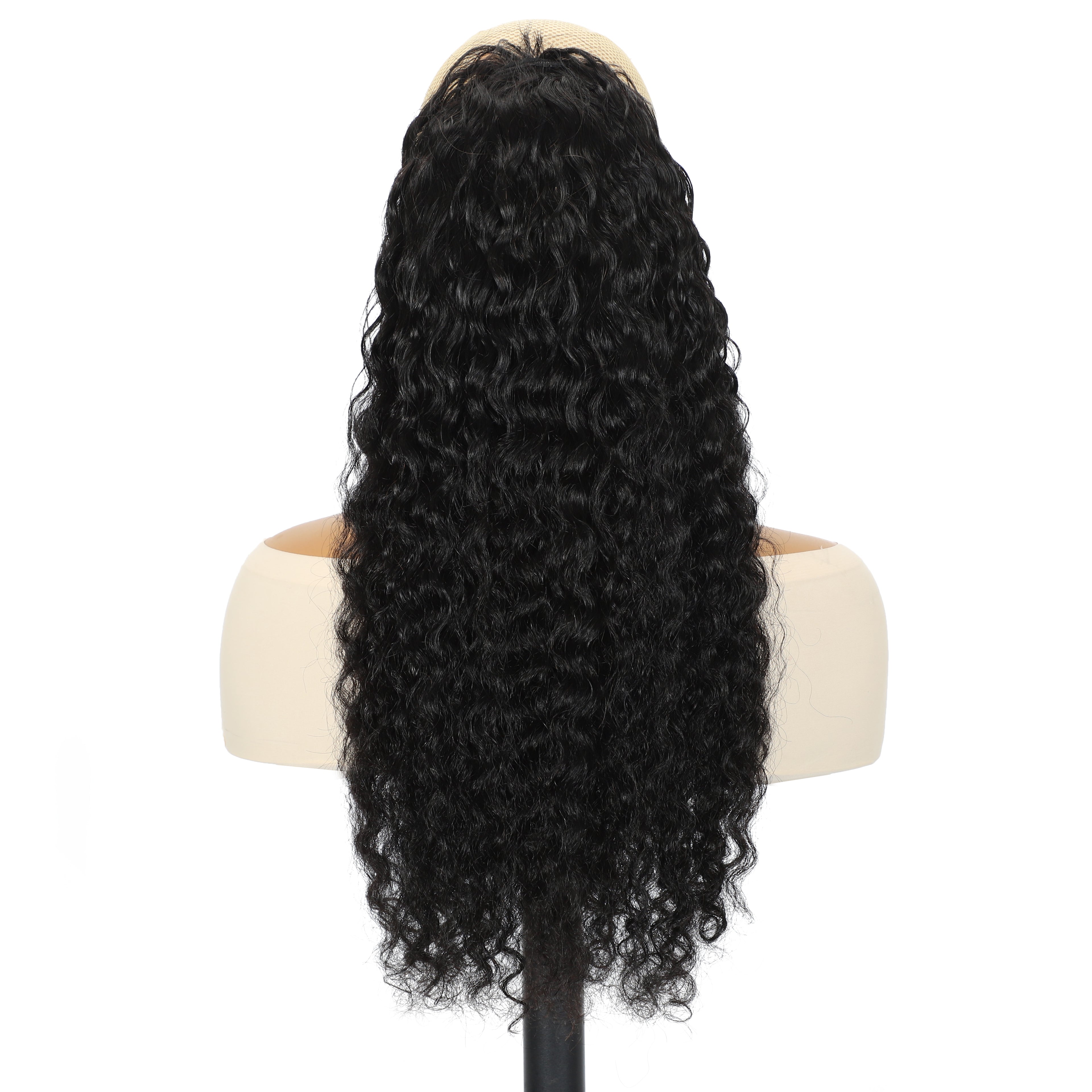LC LUXURY HAIR 3-in-1 Half Wig – 250% Full Burmese Curly Human Hair | Natural Black | Seamless Blend, Glueless Quick Install