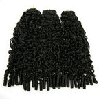LC HAIR Burmese Curly Crochet Human Hair for Mircale Knots Feather Human Crochet Hair Knotless Pre-Separated  Lightweight Reusable Remy Hair Extensions With Spiral Curl for Women Natural Black Color 16-22 inches 60g/bundle