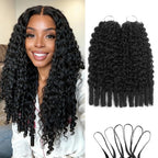 LC HAIR Burmese Curly Crochet Human Hair for Mircale Knots Feather Human Crochet Hair Knotless Pre-Separated  Lightweight Reusable Remy Hair Extensions With Spiral Curl for Women Natural Black Color 16-22 inches 60g/bundle