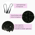 LC HAIR Burmese Curly Crochet Human Hair for Mircale Knots Feather Human Crochet Hair Knotless Pre-Separated  Lightweight Reusable Remy Hair Extensions With Spiral Curl for Women Natural Black Color 16-22 inches 60g/bundle