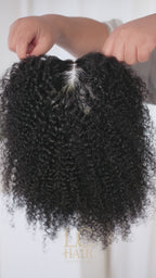 LC LUXURY HAIR 220% Full Volume Kinky Curly Wig – Reddish Brown | 13x6 HD Lace Frontal Glueless Wig | Pre-Bleached Knots, Pre-Cut Lace, Drawstring Cap